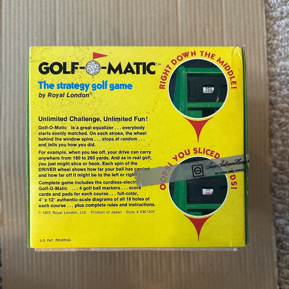 *Rare* Vintage 1972 Golf-O-Matic Strategy Golf Board … - Gem